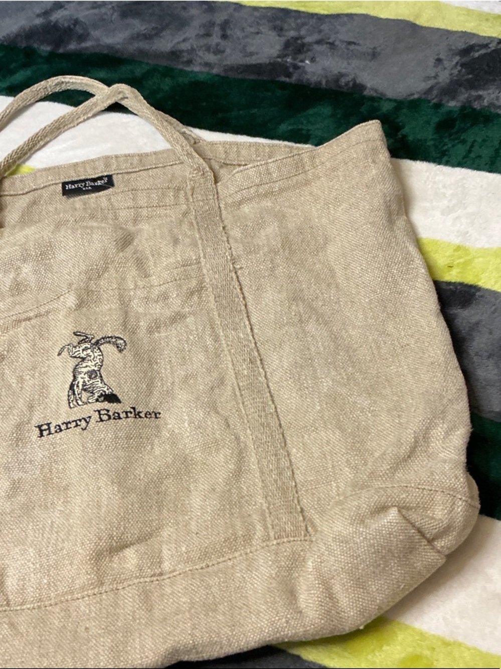 Beige Canvas Duffel Tote - Picture 5 of 9